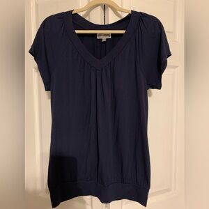 JM Collection, Short Sleeve Top, Great Condition, Navy, Medium
